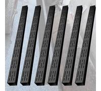 Lot de 6 canalisations de drainage minces de 1 m avec grilles en acier inoxydable, évacuation linéaire en béton pour terrasse, cour, tonnelle, 5,1 cm de large x 5,1 cm de haut, système de gestion de