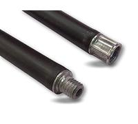 Lot de 6 cannes de ramonage PPN noire | Complément ou rallonge de kits cheminées | Longueur 1 mètre | Cheminée chaudière poele canalisation gouttière | Embout acier fileté M12*1,75mm | Kibros 4CR11x6