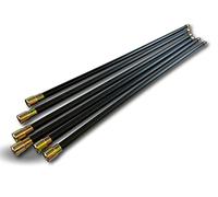 Lot de 6 cannes de ramonage pro noire PPN pleine contrevissante | Ø 20 mm | Rallonge kit ramonage hyper pro | Lg 2 m | Cheminées canalisations | Embout acier fileté M12*1,75 mm | Kibros 4CK40X6