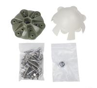 Lot de 6 capuchons de moyeu et kit de montage avec vis et écrous en acier inoxydable 356 compatibles avec les lames 3/5/6 pour éoliennes, supports d'arbres de 17 mm