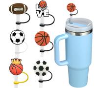 Lot de 6 capuchons de paille en silicone anti-poussière, réutilisables, adaptés pour couvercles de 887 ml et 1200 ml, 9 à 10 mm