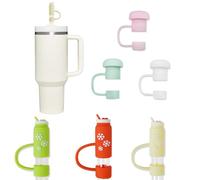 Lot de 6 capuchons de paille en silicone - Décorations de paille pour gobelets Stanley de 96,2 à 1,2 l, 180 ml, accessoires de paille pour Stanley, cadeau de Saint-Valentin pour garçon et fille (lot