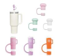 Lot de 6 capuchons de paille en silicone - Décorations de paille pour gobelets Stanley de 96,2 à 1,2 l, 1,2 l - Accessoires de paille pour Stanley, cadeau de Saint-Valentin pour garçon et fille (lot