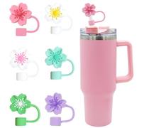 Lot de 6 capuchons de paille en silicone réutilisables pour gobelets anti-taches, anti-poussière et réutilisables pour couvercles de 887 ml et 1200 ml de 9 à 10 mm