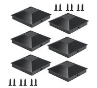 Lot de 6 capuchons de poteaux de clôture en CuiCanfla pour poteaux de clôture 4 x 4, poteaux en bois, ponts, clôtures, couloirs (noir)