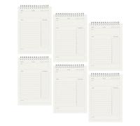 Lot de 6 carnets de planification journalière 160 pages non datées à double spirale pour le bureau, l'école et le bureau