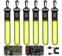Lot de 6 cartables à LED clignotantes - 3 modes - Rechargeable par USB - Pendentif réfléchissant - Lumière de sécurité clignotante - Pour cartable, sac à dos, jogging