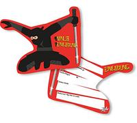 Lot de 6 cartes d’invitation DH-Konzept - Motif : ninja - Pour anniversaire d’enfants ou fête