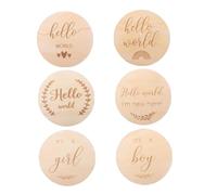 Lot de 6 Cartes de Jalons en Décoratif pour Bébé Accessoires de Photo Marqueurs d'Étape Ronds pour Albums de pour Nouveaux-