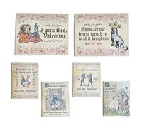 Lot de 6 cartes de Saint-Valentin médiévales amusantes avec motif manuscrit manuscrit manuscrit - Carte de Saint-Valentin avec charme médiéval et humour moderne pour couples et amateurs d'art médiéval