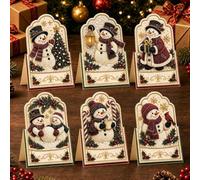 Lot de 6 cartes de vœux de Noël à faire soi-même, couronne de perles 3D (#B | Comprend des enveloppes, des loisirs créatifs pour adultes, des strass étincelants, un estampage doré, facile à faire