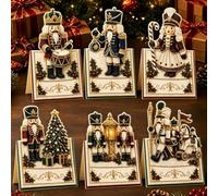 Lot de 6 cartes de vœux de Noël à faire soi-même, couronne de perles 3D (#E | Comprend des enveloppes, des loisirs créatifs pour adultes, des strass étincelants, un estampage doré, facile à faire