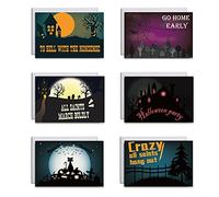Lot de 6 cartes de vœux d'Halloween avec enveloppes autocollantes, carte de vœux Happy Night