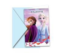 Lot de 6 Cartes d'invitation La Reine des neiges 2 avec enveloppes