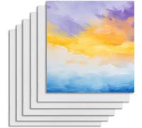 Lot de 6 cartons de peinture en coton de 3 mm de qualité supérieure pour dessin et peinture acrylique, peinture à l'huile et aquarelle | Toile de rechange | Idéal pour les artistes, les étudiants et