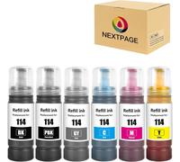 Lot De 6 Cartouches D'Encre 114 Pour Imprimante Epson 114 Compatible Avec Imprimante Ecotank Et-8500 Et-8550 Noir Photo Noir Cyan Magenta Jaune Gris[ENC944023]