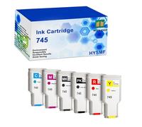 Lot de 6 Cartouches d'encre 745 compatibles pour HP 745, Contient Une Puce d'encre à Haut rendement à Utiliser avec l'imprimante Designjet Z2600 Z5600, 300 ML,PK C M Y R MBK-1 Pack