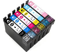 Lot De 6 Cartouches D'Encre De Rechange (T0807) Compatibles Avec Epson T0801 T0802 T0803 T0804 T0805 Stylus Photo R265 R360 R285 Rx585 Px700W P50 Px650 Px810Fw Px710.W Px820Fwd Px720Wd