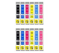 Lot de 6 Cartouches d'encre Go Encres pour Remplacement Epson T0807 Compatible avec Les imprimantes Epson Stylus Photo (12 encres)