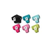 Lot de 6 Cartouches Encre 1 Noire + 1 Cyan + 1 Magenta + 1 Jaune + 1 Cyan Claire + 1 Magenta Claire Remanufacturé Hewlett Packard / HP 363 (C8719EE)