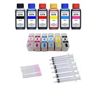 Lot de 6 Cartouches Rechargeables avec Puce de réinitialisation Automatique 378 XL + 600 ML d'encre pour Expression Photo XP-8000, 8005, 8500, 8505, 8600, 8605, 8700