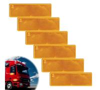 Lot de 6 Catadioptres Rectangulaire Autocollant Réflecteur de Remorque Rectangulaires Plaque Réfléchissant pour RV Velo Moto Remorque Voiture Camion Camping-Cars Caravanes Clôtures, 15x5 cm (Orange)