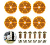 Lot de 6 catadioptres ronds - 60 mm - Œil de chat - À visser - Orange