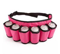 Lot de 6 ceintures de bière, support de ceinture de bière soda, étui banane réglable, étui de bière rose, accessoires pour homme et femme, pour camping, randonnée, pique-nique, fête et cadeau