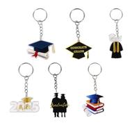 Lot de 6 chaînes de clés de remise de diplôme en acrylique pour senior 2025