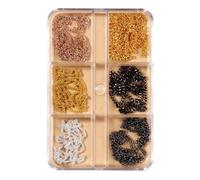 Lot de 6 chaînes gothiques en métal pour nail art avec breloques en forme de roche pour bijoux, décorations, matériaux mélangés, fournitures de nail art