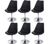 Lot de 6 chaise de bar mendler en plastique non pliable interieur H. 80 cm noir Noir G