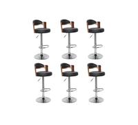 Wilson Chaises de bar 'Wilson' – Lot de 6 – Hauteur 90–110 cm – Noir & Marron