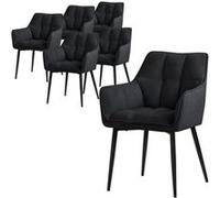 Lot de 6 chaise de bureau GENERIQUE interieur non pliable en metal H. 63 cm noir