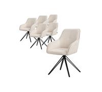 Set de 6x Fauteuil de salon crème chaise de salle à manger pivotant ergonomique