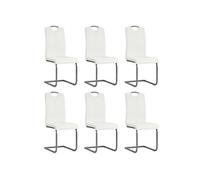 Lot de 6 chaise vidaxl en acier non pliable H. 100 cm interieur blanc Blanc G