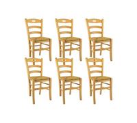 Lot de 6 chaise en bois massif non empilable non pliable H. 88 cm interieur