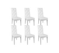 Lot de 6 chaise en bois massif non empilable non pliable H. 99 cm interieur blanc