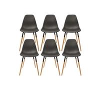 Lot de 6 chaise en bois non empilable non pliable interieur H. 85 cm noir