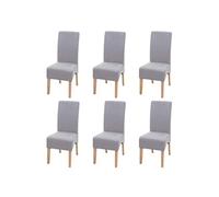 Lot De 6 Chaises De Salle À Manger Latina, Chaise De Cuisine, Tissu/Textile Gris Clair, Pieds Clairs Multicolore