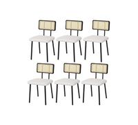 Lot de 6 chaise en bois non pliable interieur H. 80 cm blanc