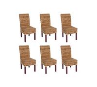 Lot De 6 Chaises M69, Banane Tressée Pieds Marrons Multicolore