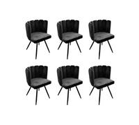 Lot de 6 chaise en metal non empilable non pliable H. 80 cm interieur noir