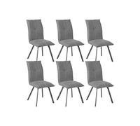 Lot de 6 chaise en metal non empilable non pliable H. 95 cm interieur gris