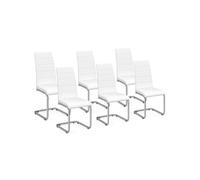 IDMarket Chaises Mia Lot de 6 Blanches pour salle à manger