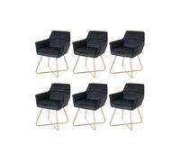 Lot de 6 chaise mendler en metal non pliable interieur H. 79 cm noir Noir G