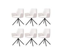 Lot de 6 chaise mendler en metal non pliable interieur H. 86 cm beige Beige G