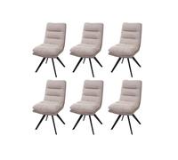 Lot de 6 chaises de salle à manger HWC-G66, chaise de cuisine pivotante Auto-Position tissu/textile crème