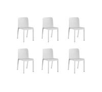 PEGANE Lot de 6 chaises de Jardin empilables en résine Coloris Anthracite - Longueur 48 x Profondeur 53 x Hauteur 80 cm