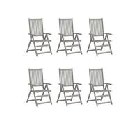 Lot de 6 chaise vidaxl en acacia non pliable H. 111 cm exterieur bois gris G