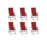 Lot de 6 chaise vidaxl en acacia non pliable exterieur H. 111 cm gris gris G